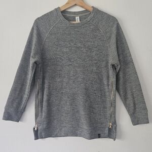 Anthropologie Varley Grey Heavyweight Ribbed Pullover Sweatshirt Size S